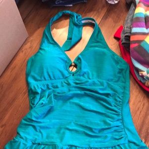 Halter Teal green swimsuit one piece